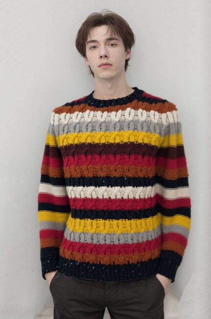 Maglione ad intarsi girocollo