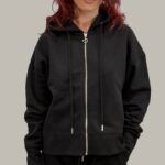 Felpa donna con cappuccio e zip