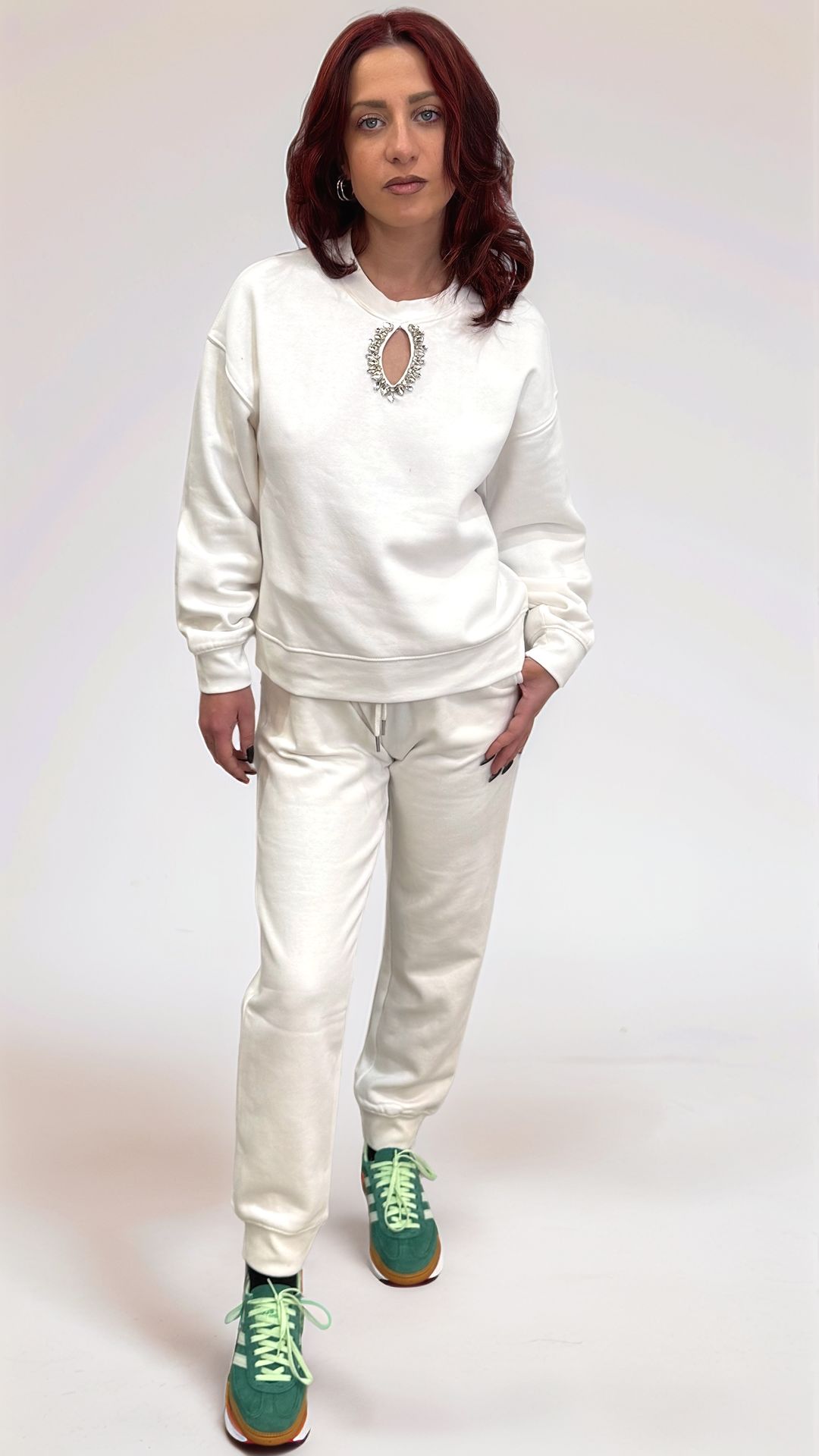 Pantalone in felpa con polsino donna Pantalone in felpa con polsino donna